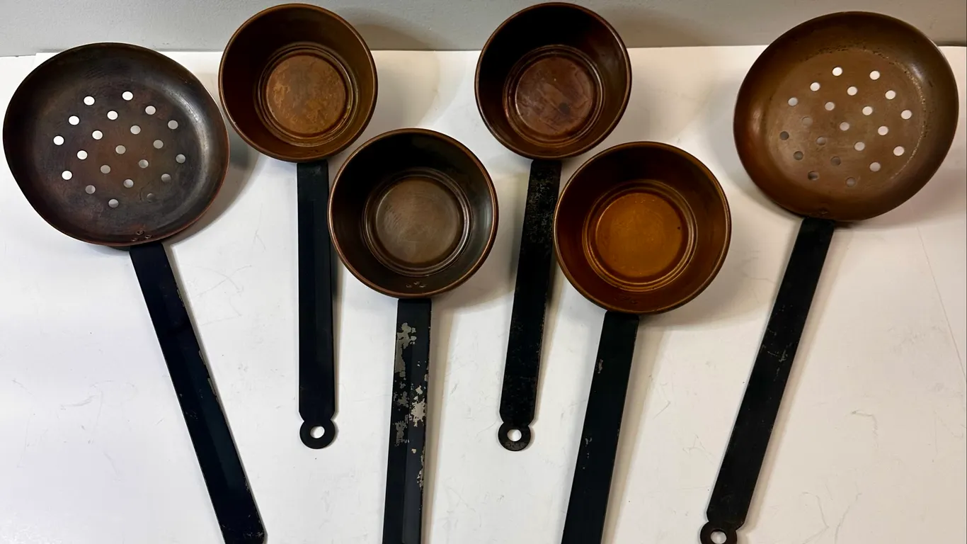 Vintage Iron-Handled Ladles & Skimmers