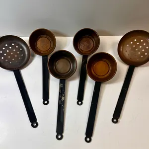 Vintage Iron-Handled Ladles & Skimmers