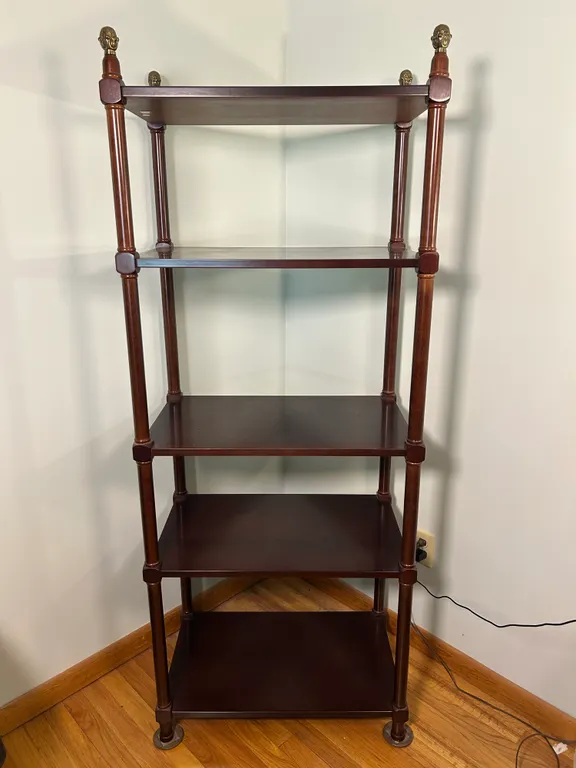 5-Shelf Etagere w/ Brass Finials