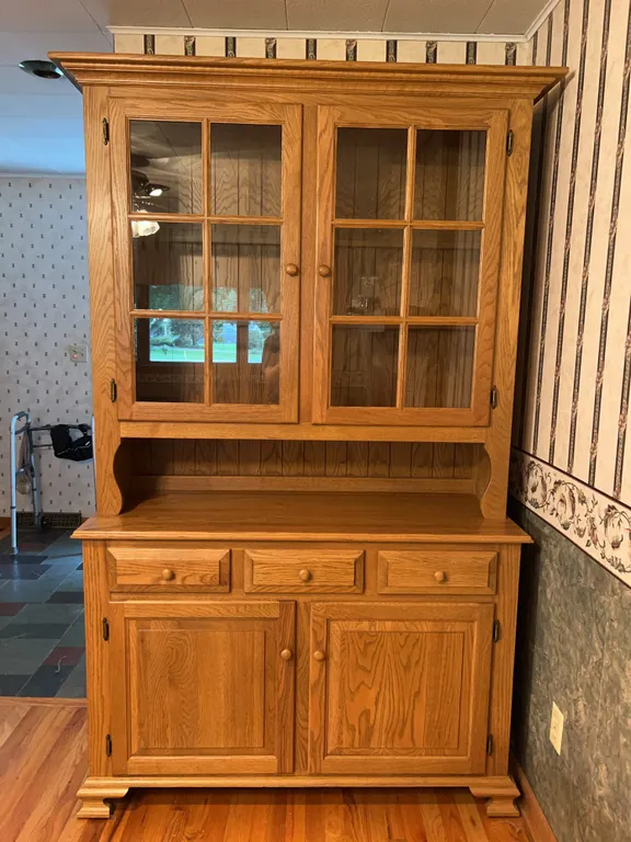 Solid Oak China Hutch