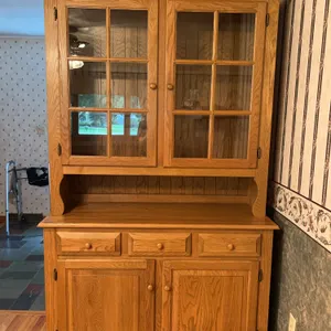 Solid Oak China Hutch