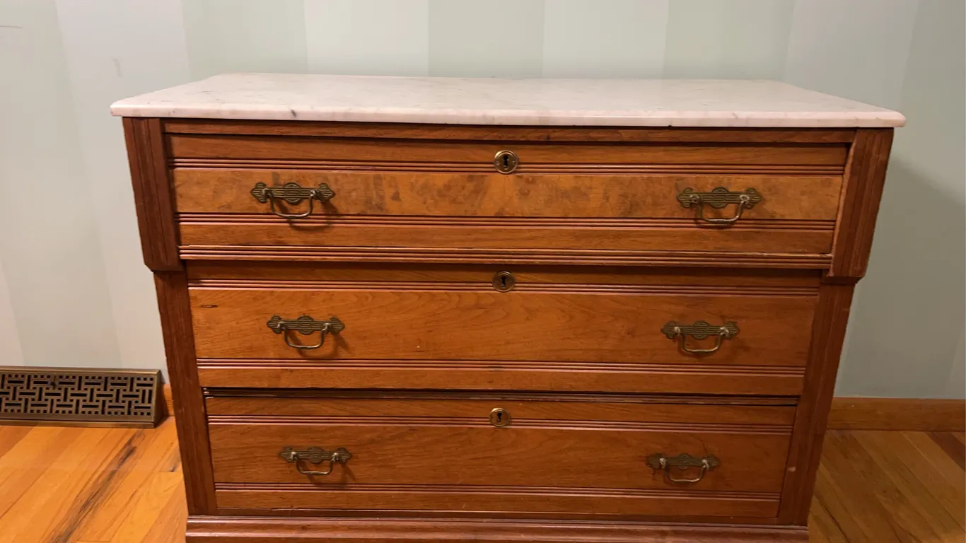 Eastlake Victorian Marble Top Dresser