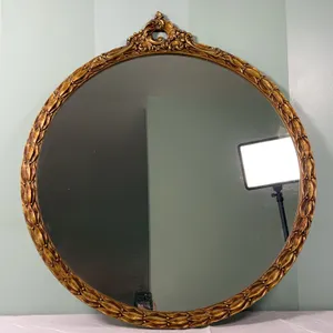 Round Victorian Gilded Mirror