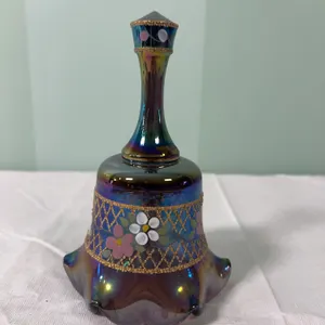 Fenton Amethyst Carnival Hand Painted Bell