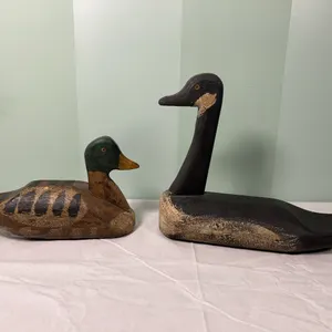Carved Mallard & Goose Decoys