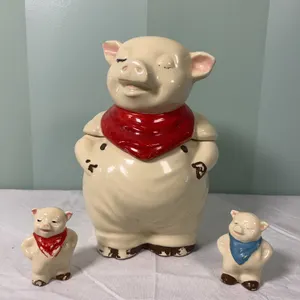 Shawnee Pottery Smiley Pig Cookie Jar & Shakers