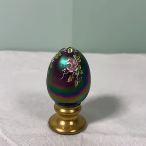 Fenton Iridescent Hand Painted Egg