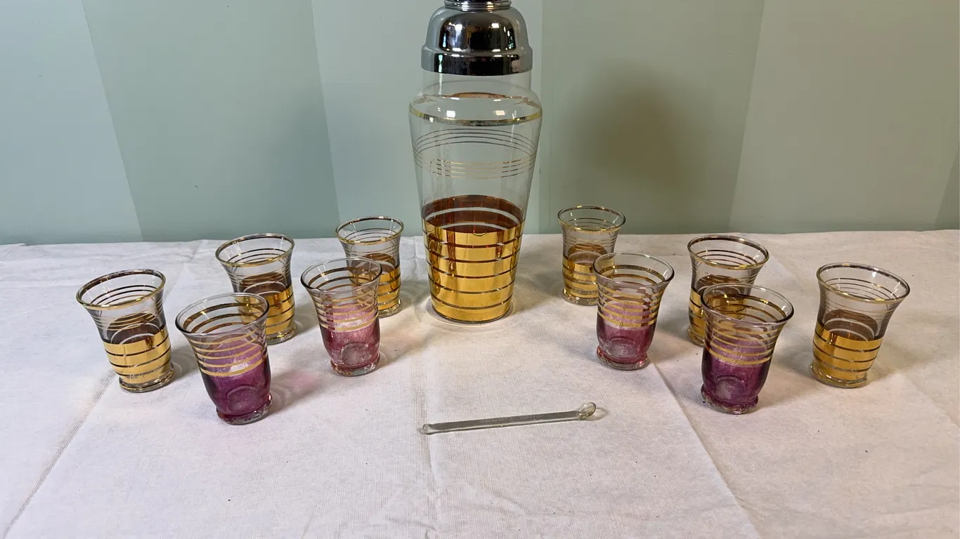 MCM Shaker & Glass Set