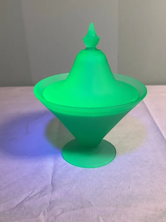 VTG Satin Uranium Lidded Candy