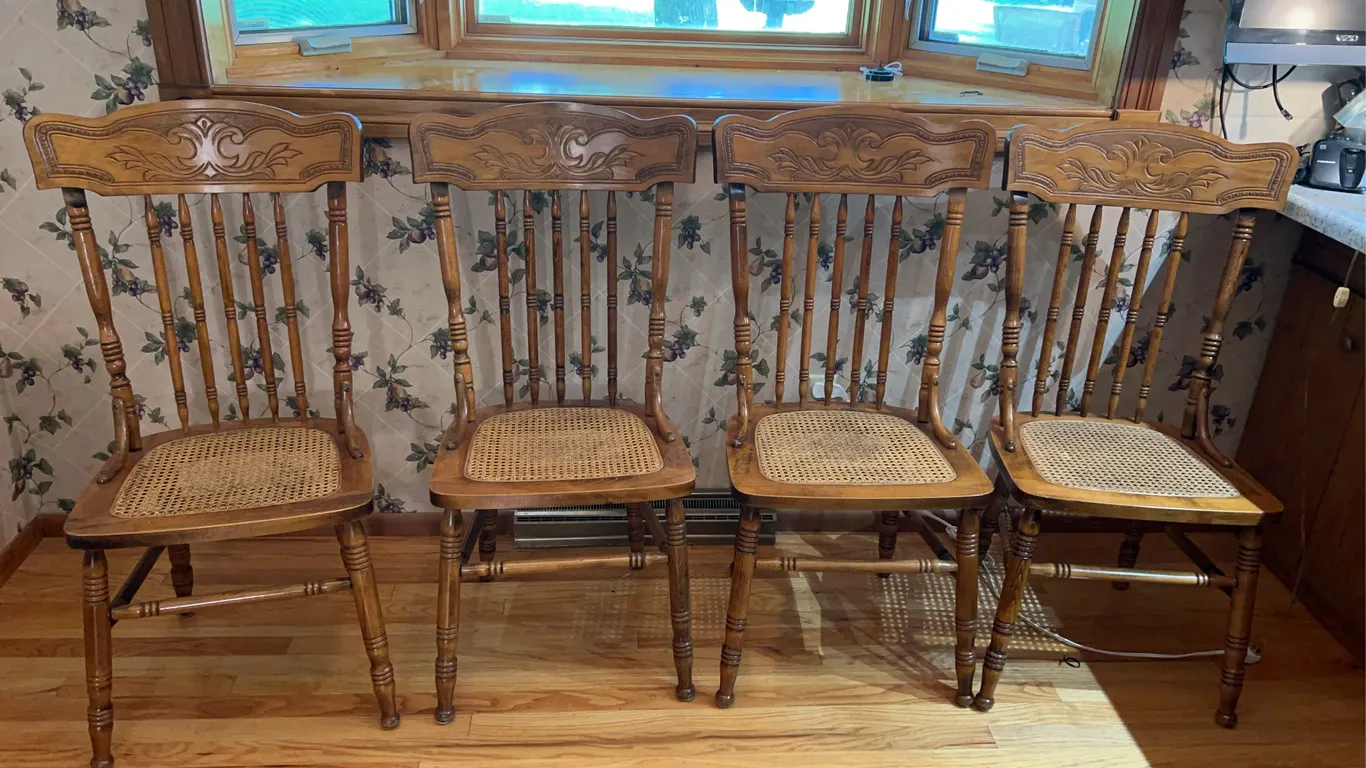 Oak Pressed Back Chairs