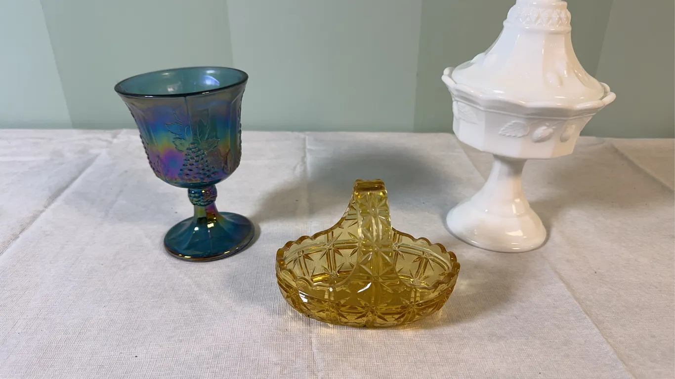 Carnival Glass Goblet & More