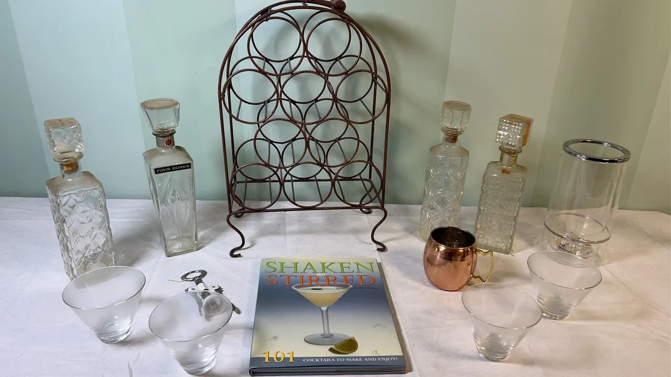 Wine Rack, Decanters & More