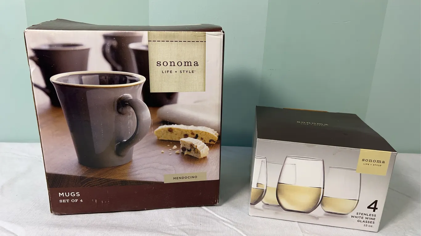 NIB Sonoma Mugs & Glasses