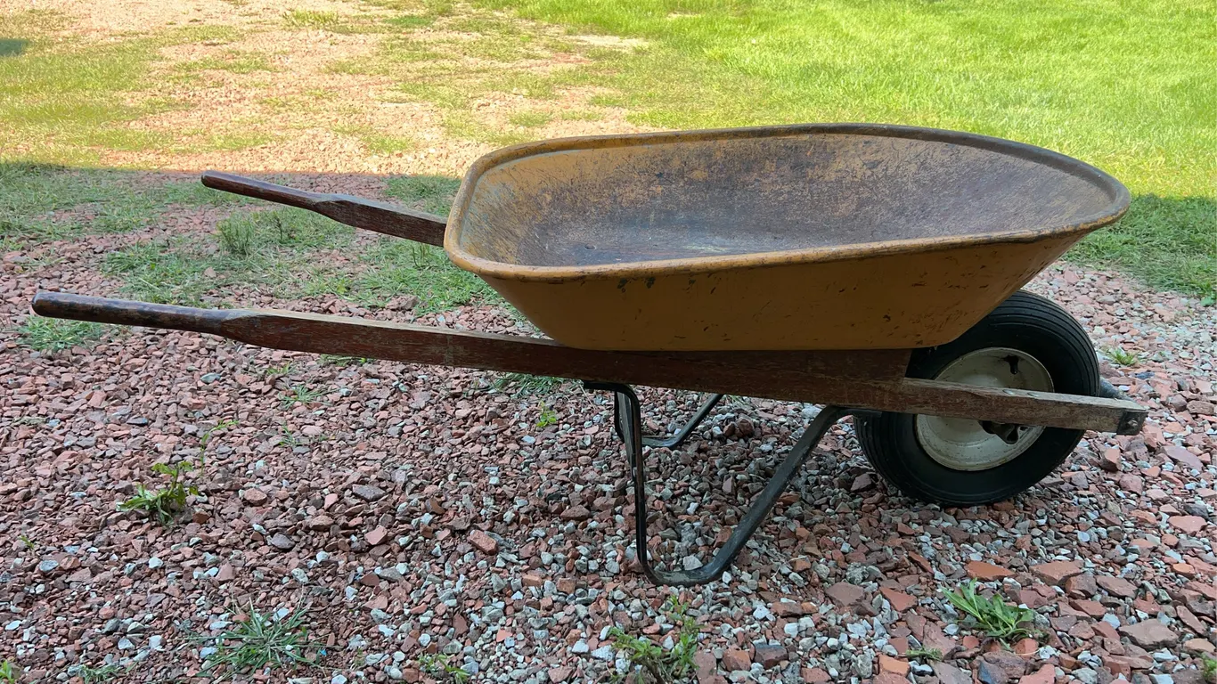 Metal-Bodied Wheelbarrow