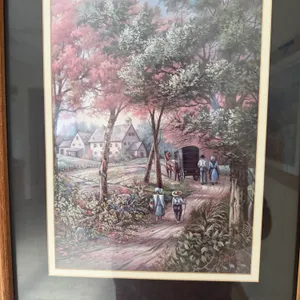 Carl Valente "Evening Shadows" Framed Lithograph Amish Country