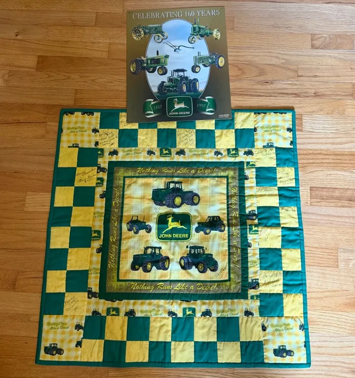 Vintage John Deere Quilt & 160th Anniversary Sign