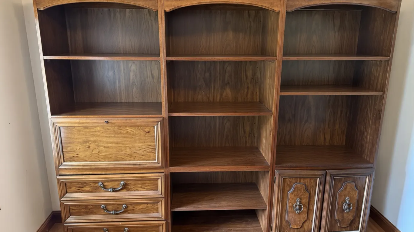 Vintage 3-Piece Wall Unit / Bookcase Cabinet