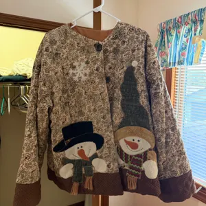 Vintage Snowman Holiday Jacket – One Size