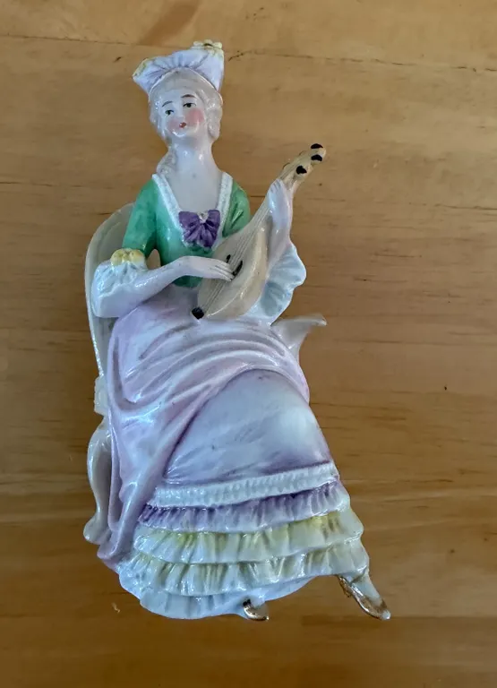 Antique Grafenthal Germany Porcelain Figurine – Lady Playing Lute