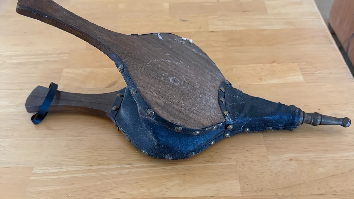 Antique/Vintage Wooden & Leather Fireplace Bellows