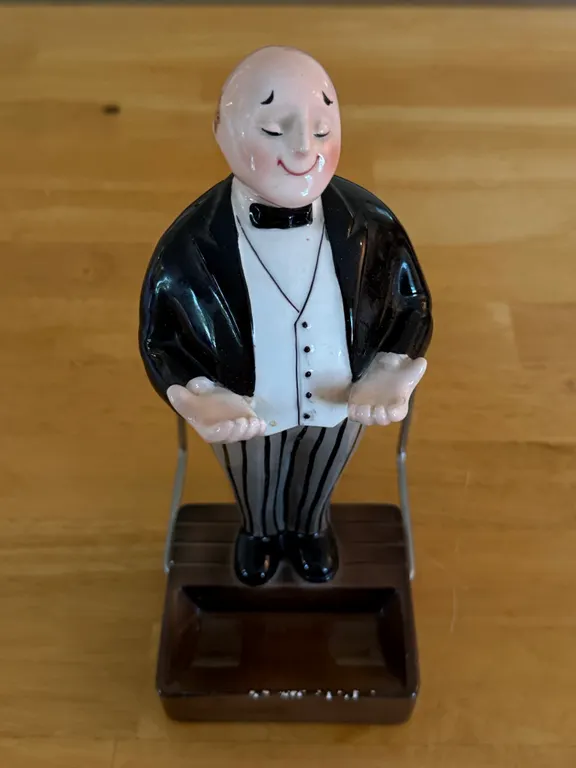 Vintage 1960s Mid-Century “JAMES the BUTLER” Ceramic Desk Organizer
