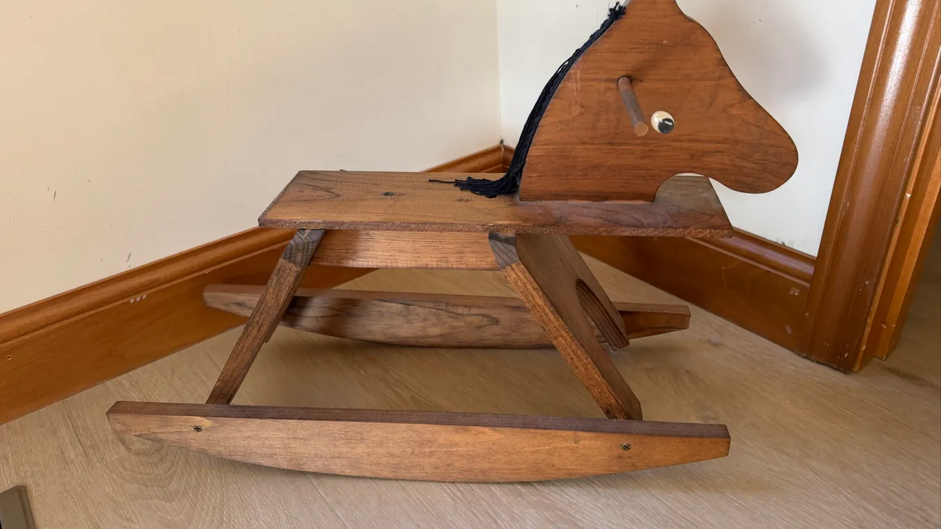 Wooden Child’s Rocking Horse – Rustic Handmade Style