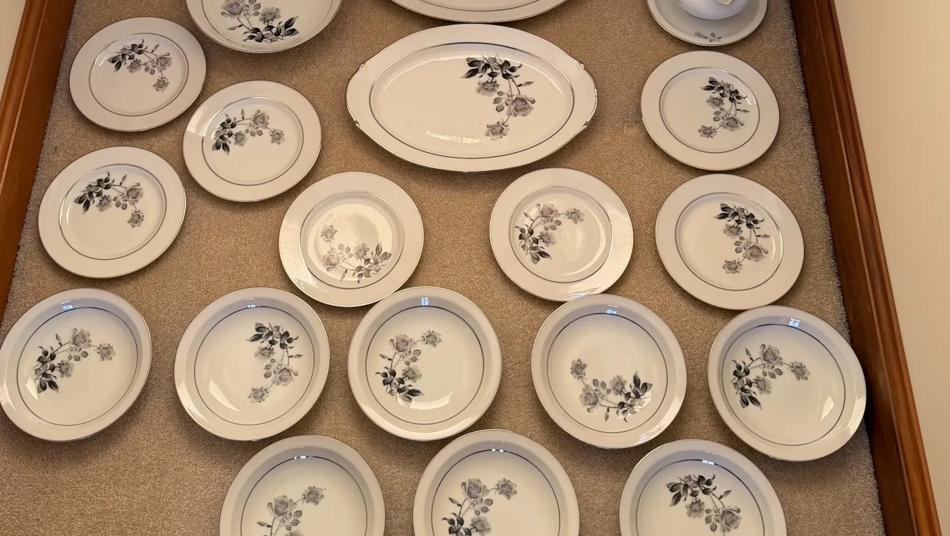 Yamaka Japan Nocturne Rose China 19-Pc Lot