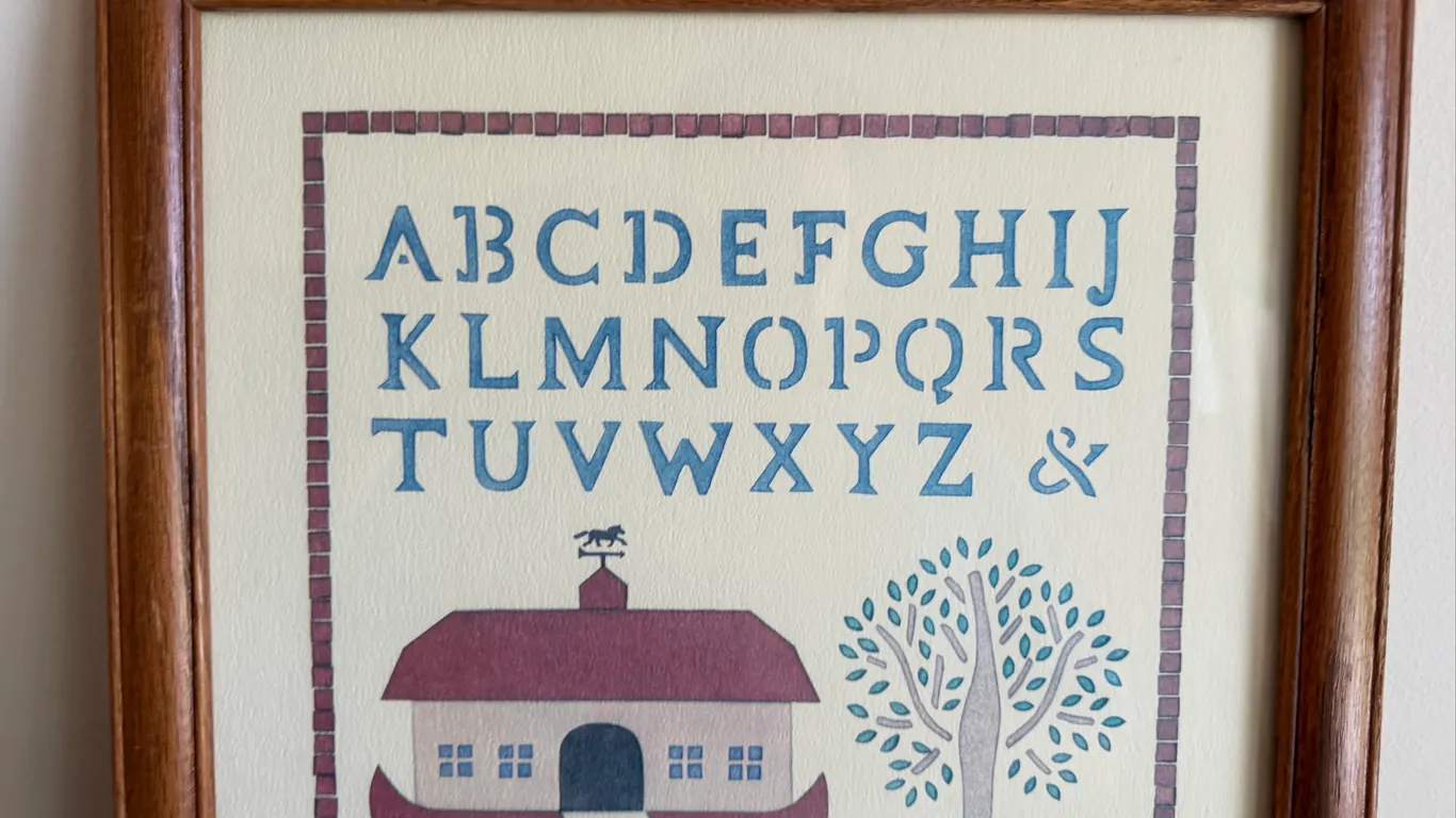 Jean Smith Folk Art Alphabet Sampler Framed Print