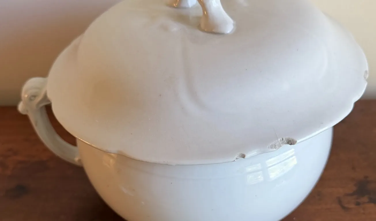 Large Antique John Edwards Ironstone China Covered Tureen
