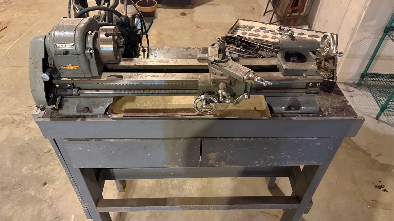 Vintage Craftsman Metal Lathe w/ Stand, Tooling & Accessories