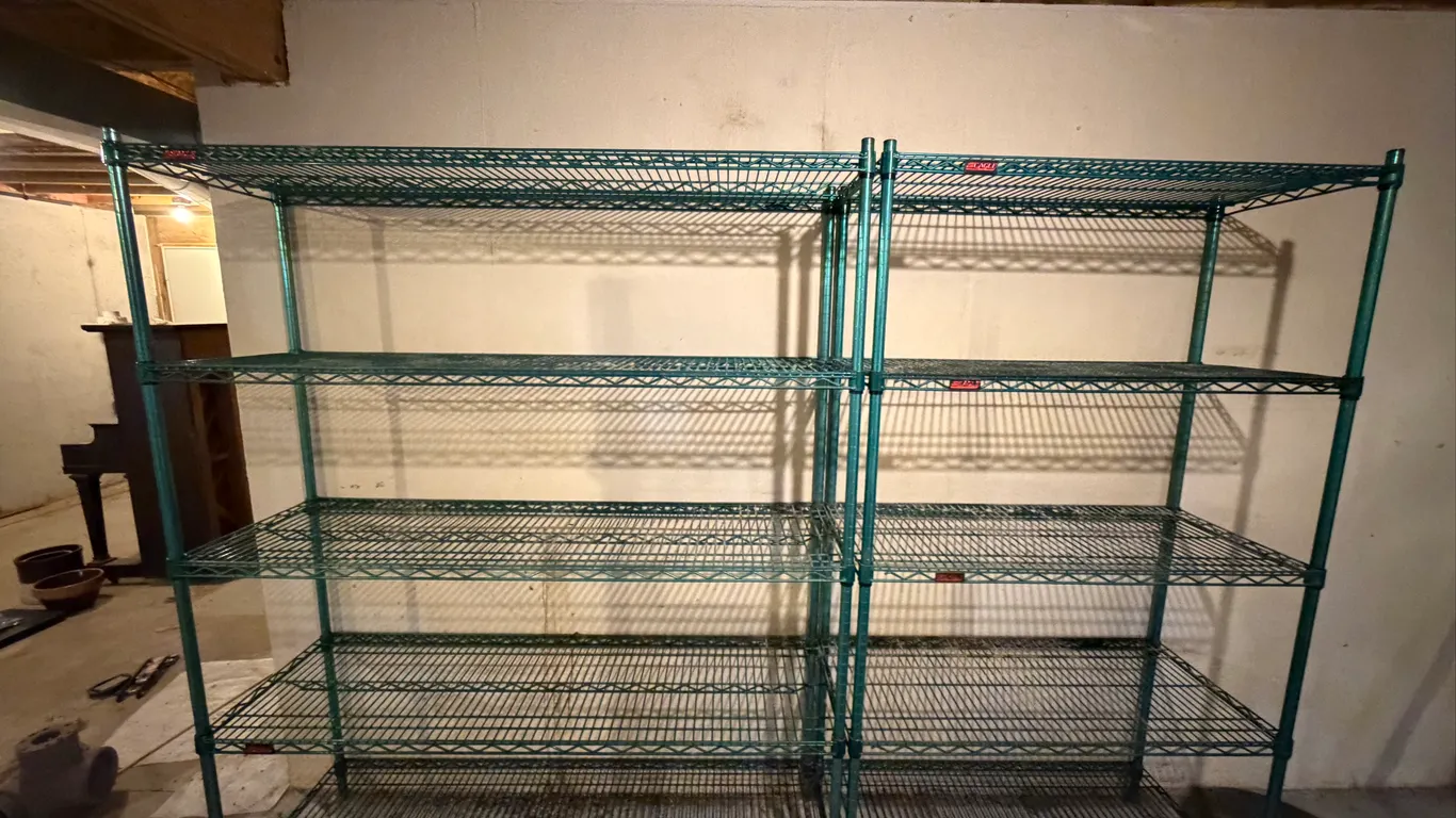 Pair of Heavy-Duty Wire Shelving Units