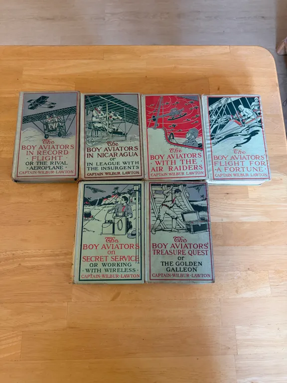 Lot of 6 Antique Boy Aviators Books Captain Wilbur Lawton