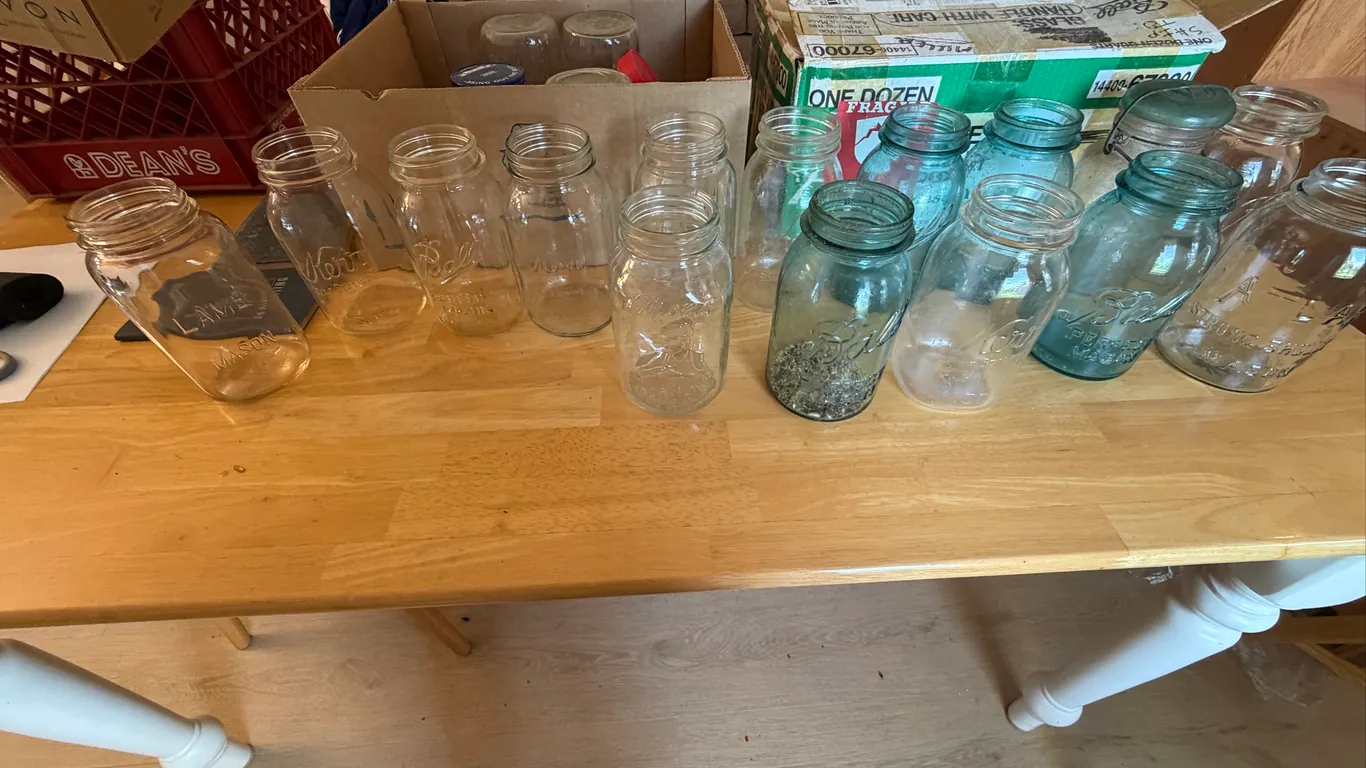 Vintage Mason & Canning Jar Lot – Ball Kerr Atlas Blue & Clear Glass