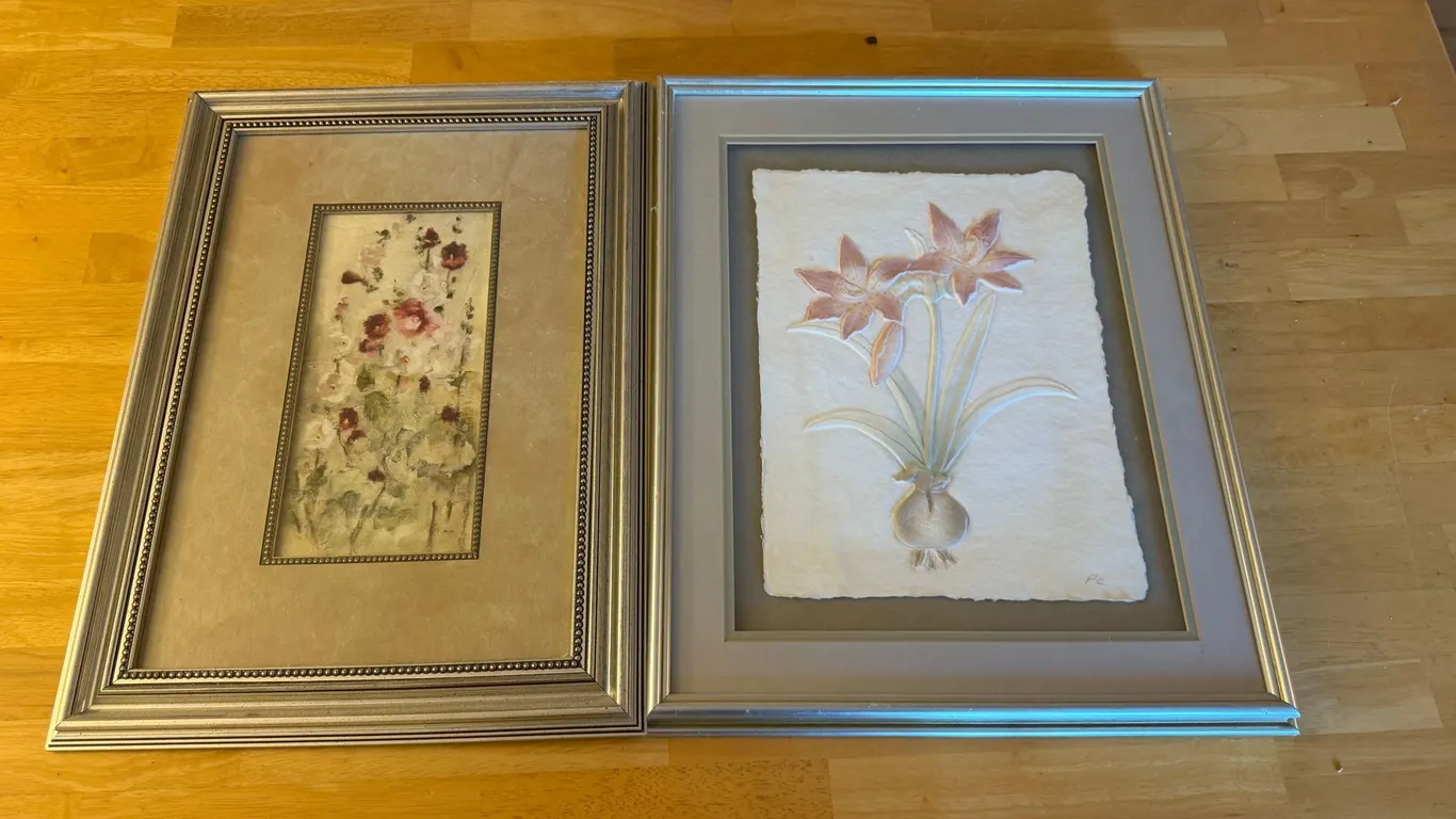 Pair of Framed Floral Wall Art