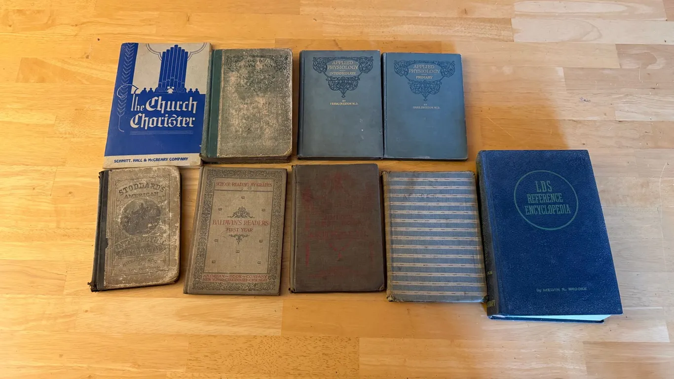 Antique School & LDS Religious Books Lot