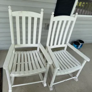 Pair of White composite plastic Porch Rocking Chairs