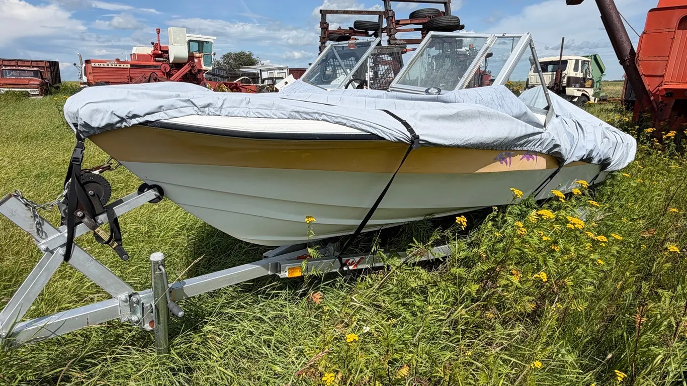 Fiberglass Ski/ Fish Boat w/ Trailer