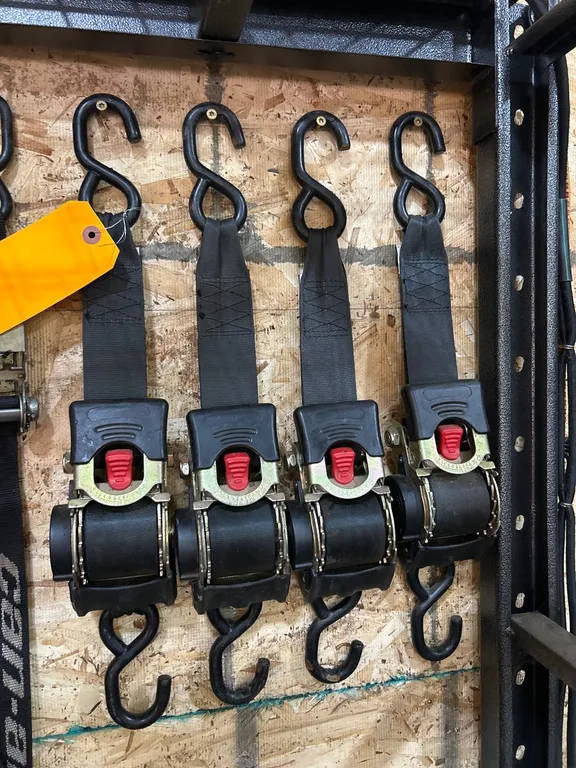 (4) Retractable Ratchet Tie Down Straps