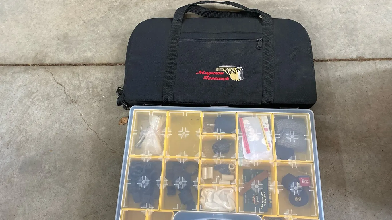 Magnum Research Soft Pistol Case and Miscellaneous Billiard Maintenance Accessories