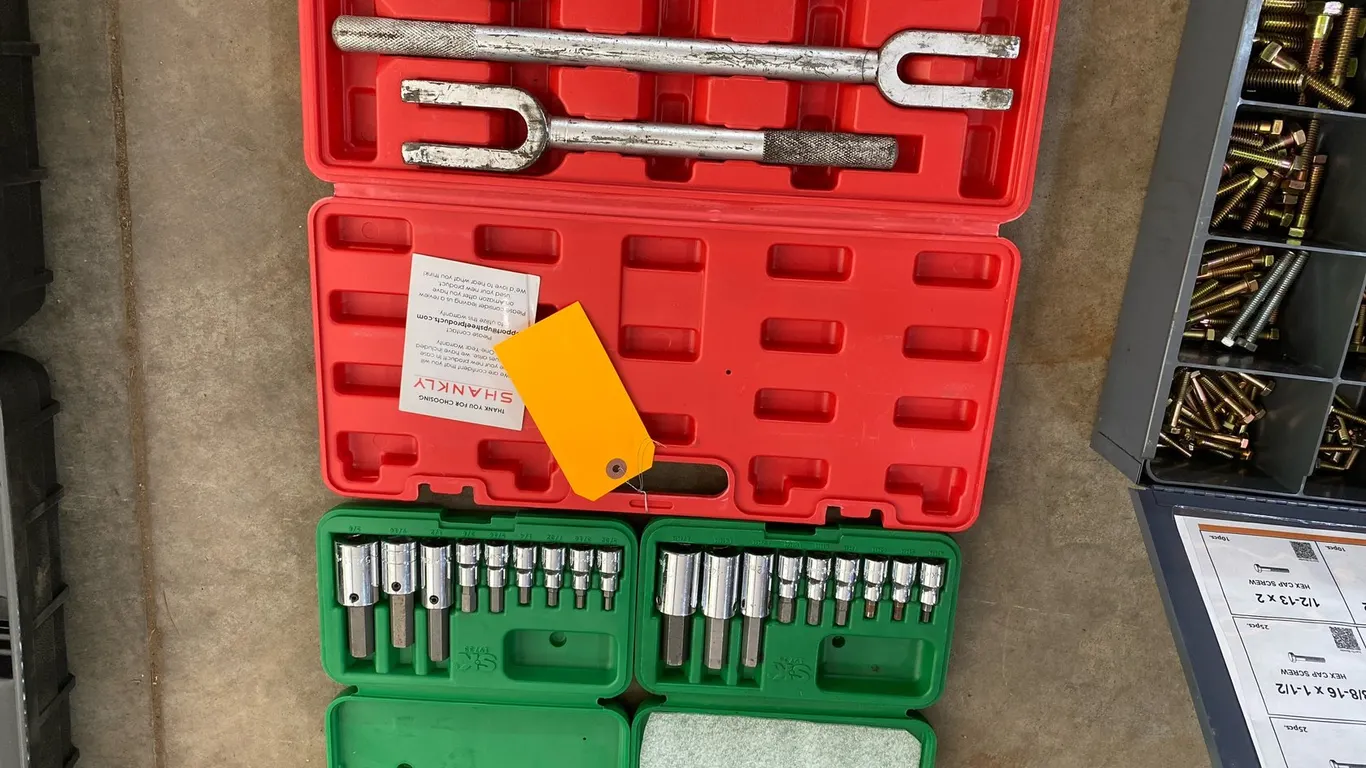 (2) SK Hex Bit Socket Sets, (1) Shankly Pickle Fork Set
