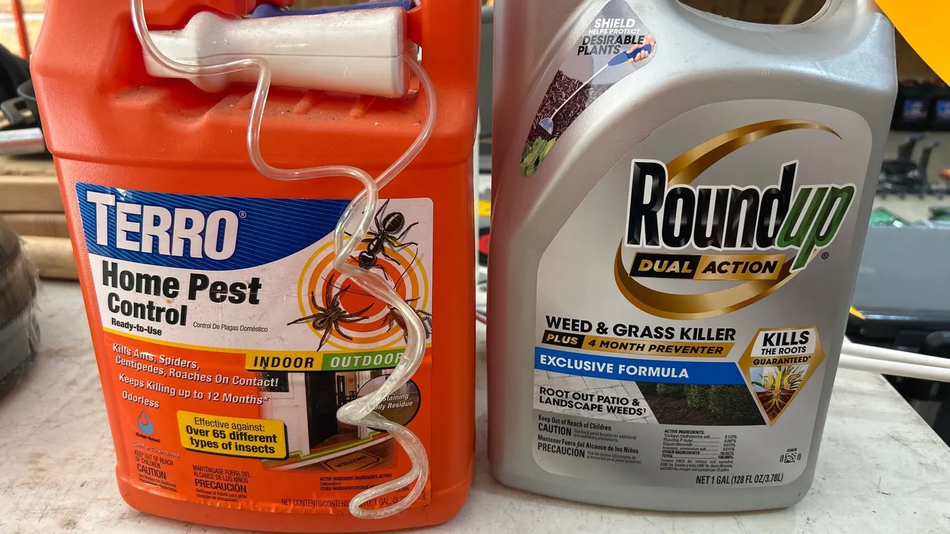Terro and Roundup Pest and Weed Control Jugs