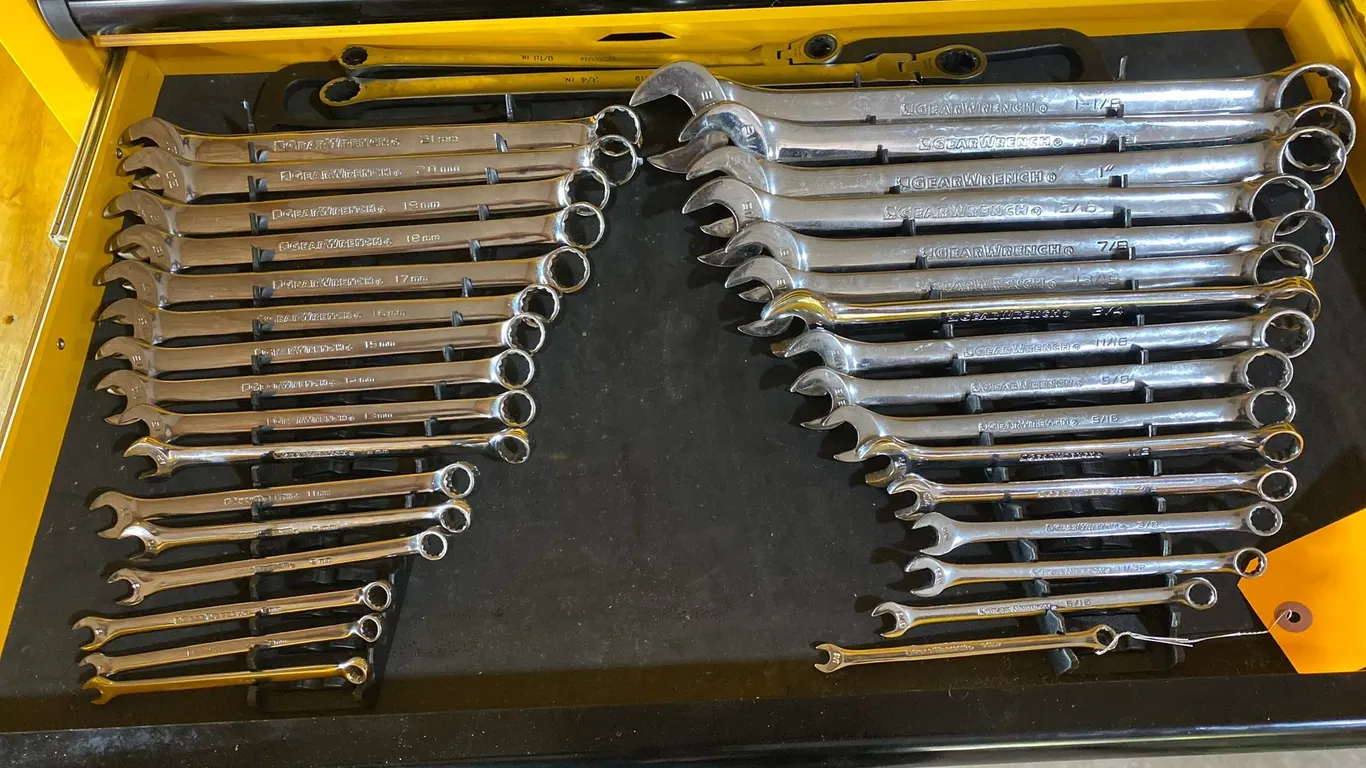 GearWrench SAE and Metric Combination Wrench Lot