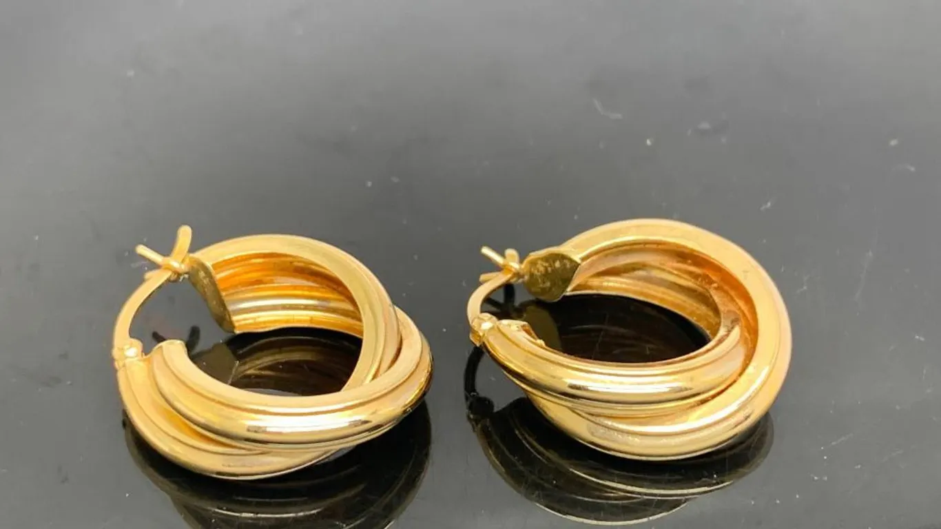 14K Yellow Gold Hoop Earrings