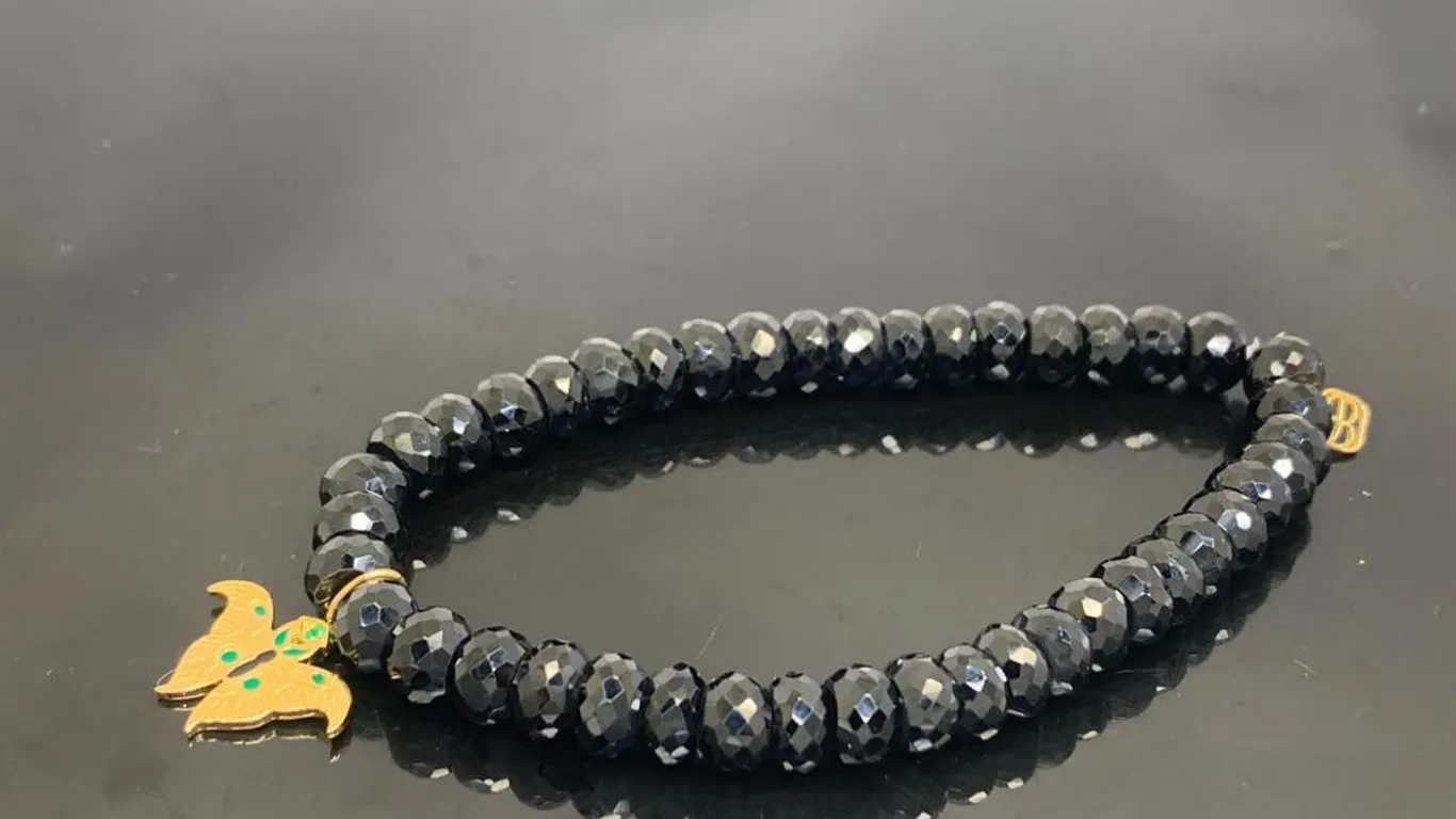Sydney Evan Black Spinel Beaded Bracelet