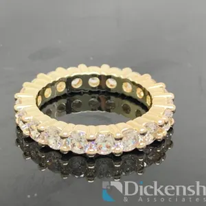 Gold Tone Eternity Band With Clear Stones