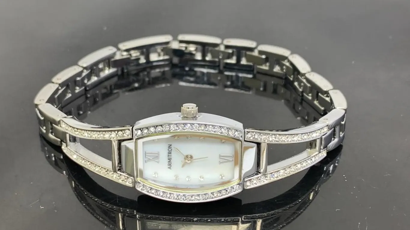 Armitron Women's Watch Silver Tone With Clear Stones