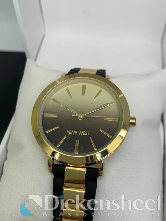 Nine West Black & Gold Tone Women's Watch
