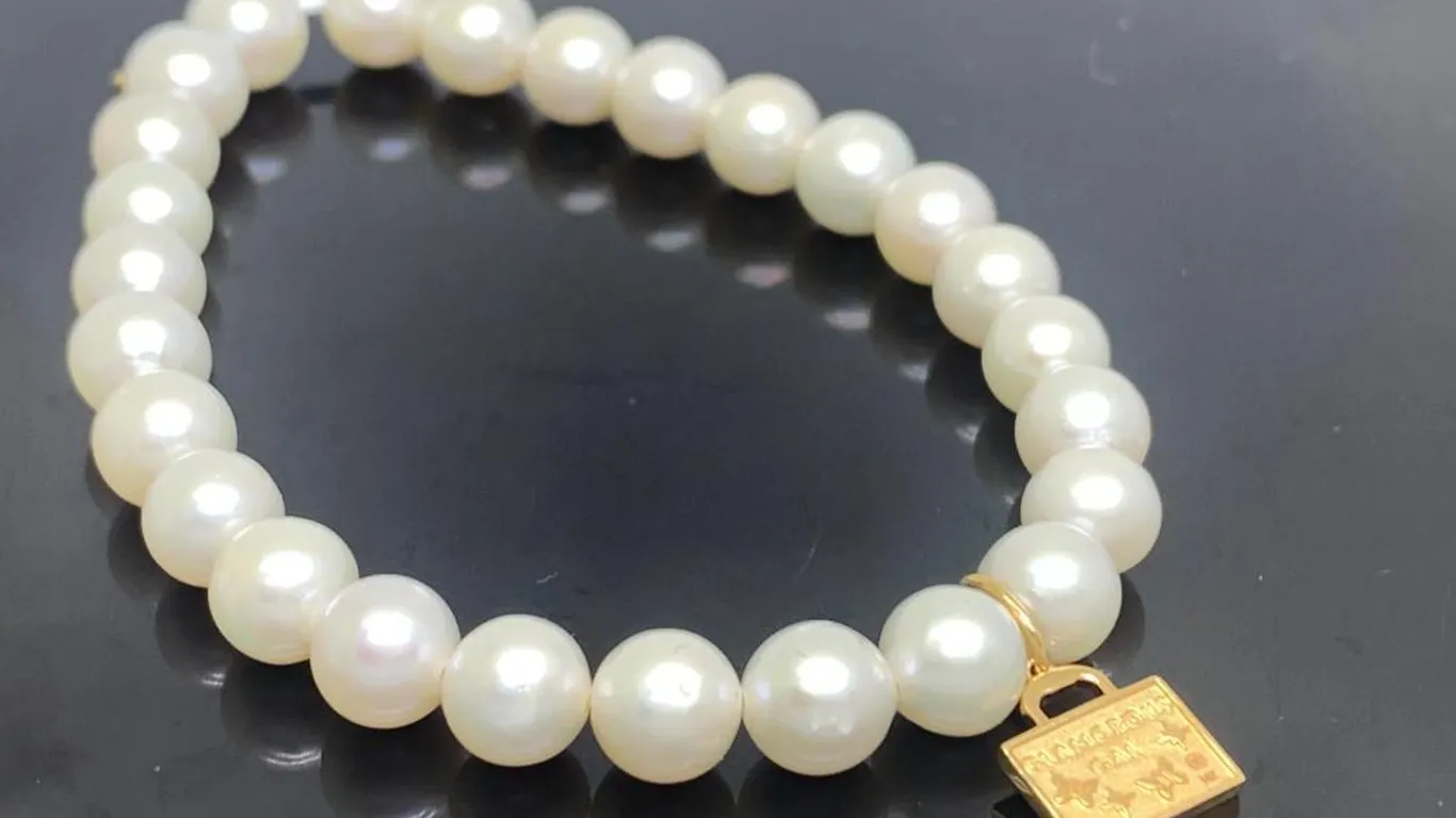 Sydney Evan 14K Yellow Gold Charm Pearl Bracelet