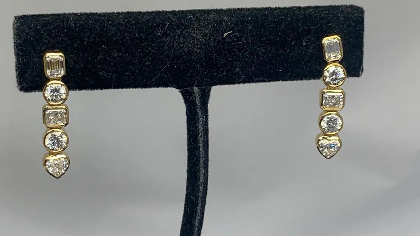 14K Yellow Gold Drop Earrings With Lab Grown Diamonds