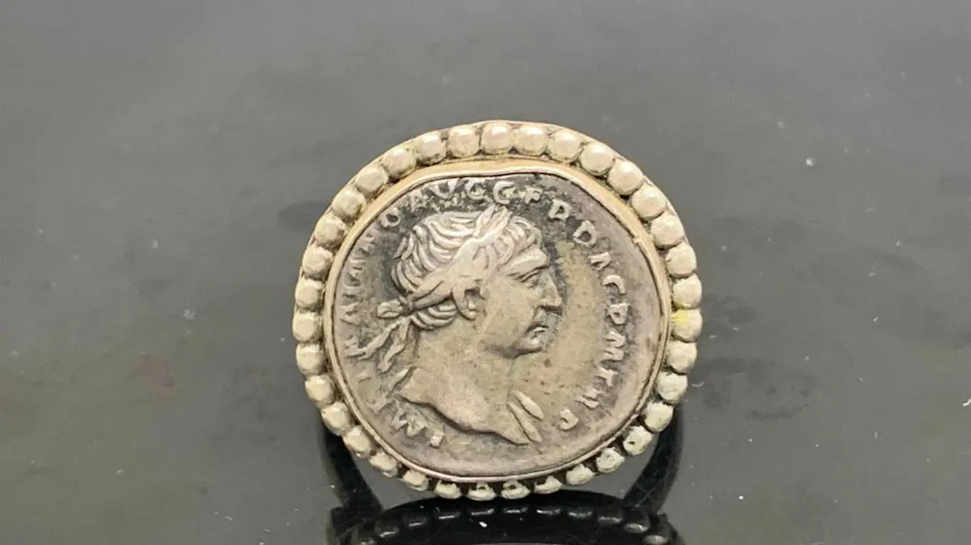 Silver Tone Coin Ring